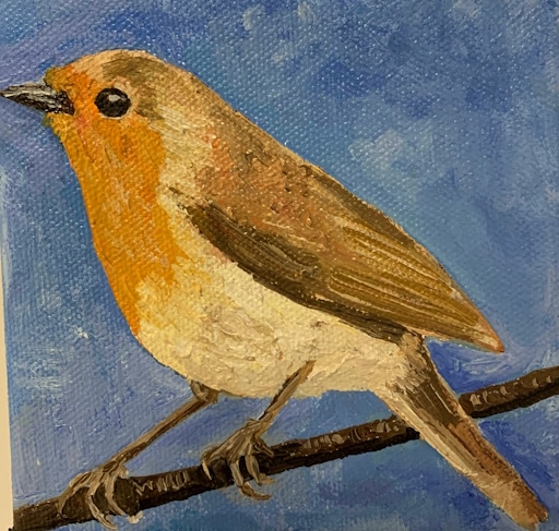 European Robin with Branch - Image 2